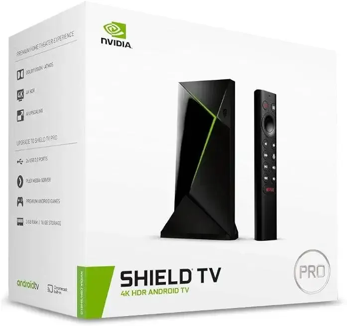 NVIDIA Shield Android TV Pro | 4K HDR Streaming Media Player High Performance, Dolby Vision, 3GB RAM, 2X USB, Works with Alexa, Model:945-12897-2500-101