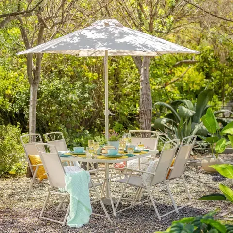Comedor de Exterior Santa Lucia Taupe 8 Piezas