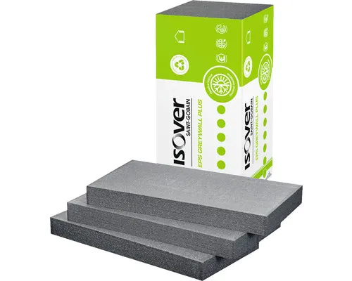 Fasádní polystyren Isover EPS Greywall Plus 1000 x 500 x 80 mm, balení 6 ks