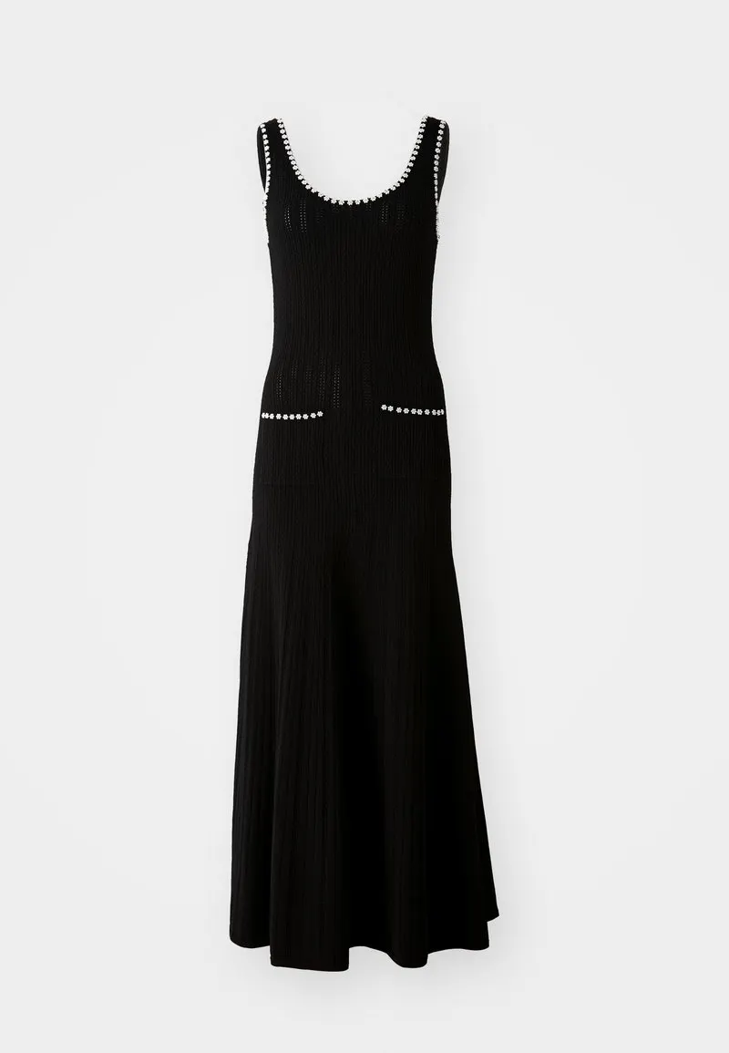 ROBE MIDI DEBARDEUR DETAILS FINITIONS - Maxikjole - noir