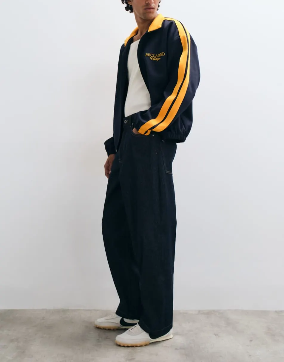ASOS DESIGN loose jeans in raw indigo