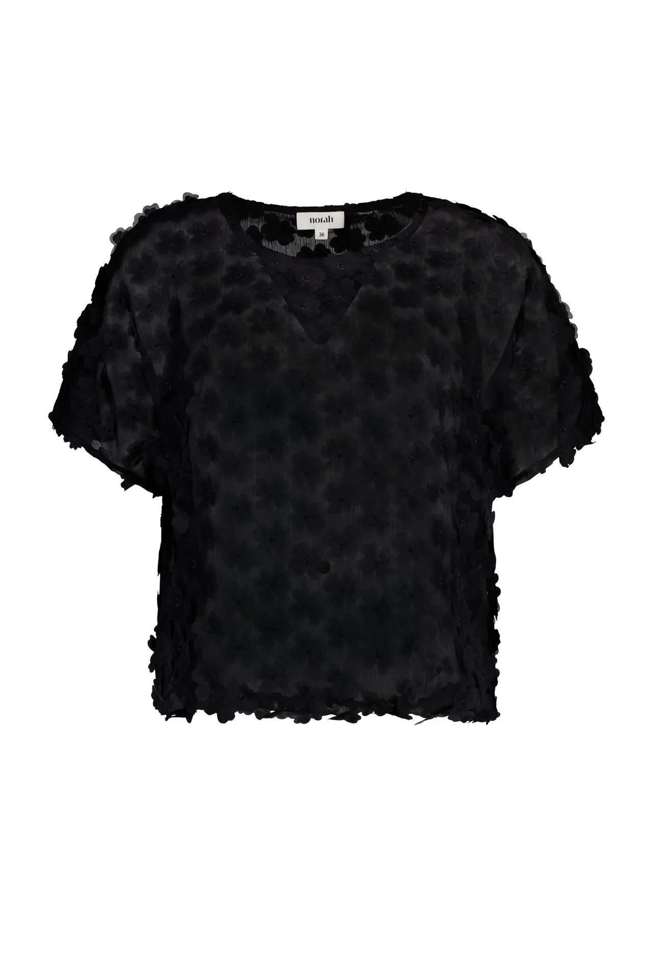 Zwarte top met bloemen