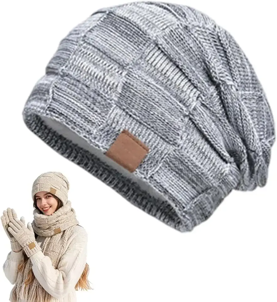 2026 New Beanie Hat for Men and Women, Fleece Lined Beanie Winter Soft Warm Cuffed Knit Hat Skull Cap for Cold Weather