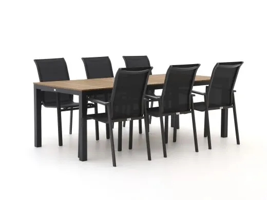 Forza Centallo/Fidenza 220cm dining tuinset 7-delig stapelbaar
