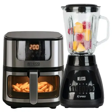 Combo x2: Freidora de Aire 4.5lt + Licuadora 10 velocidades 500W 1.5lt