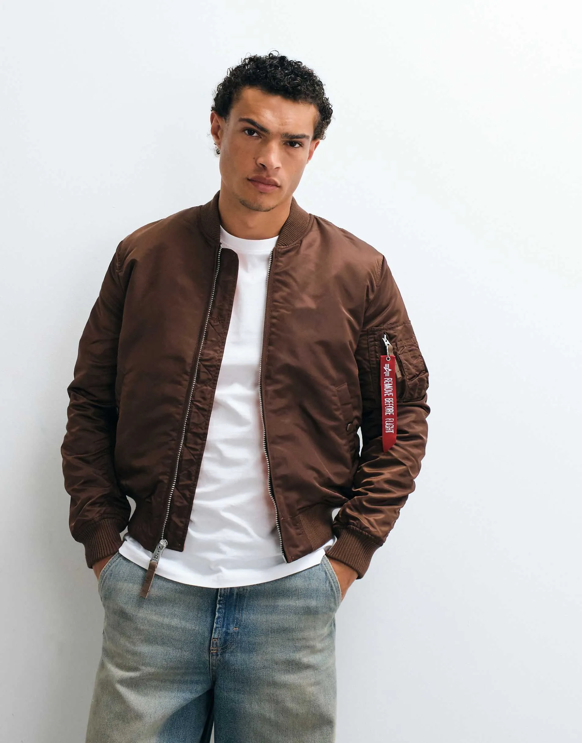 Alpha Industries MA1 bomber jacket in brown