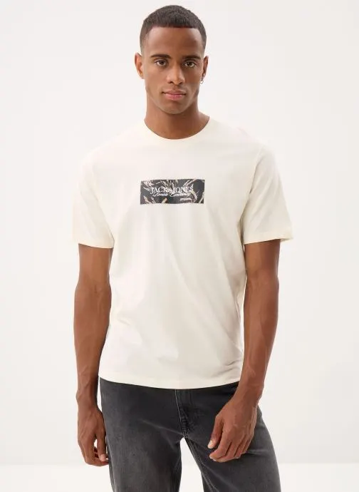 T-shirts Jormontauk Front Tee Ss Crew Neck Fst heren wit