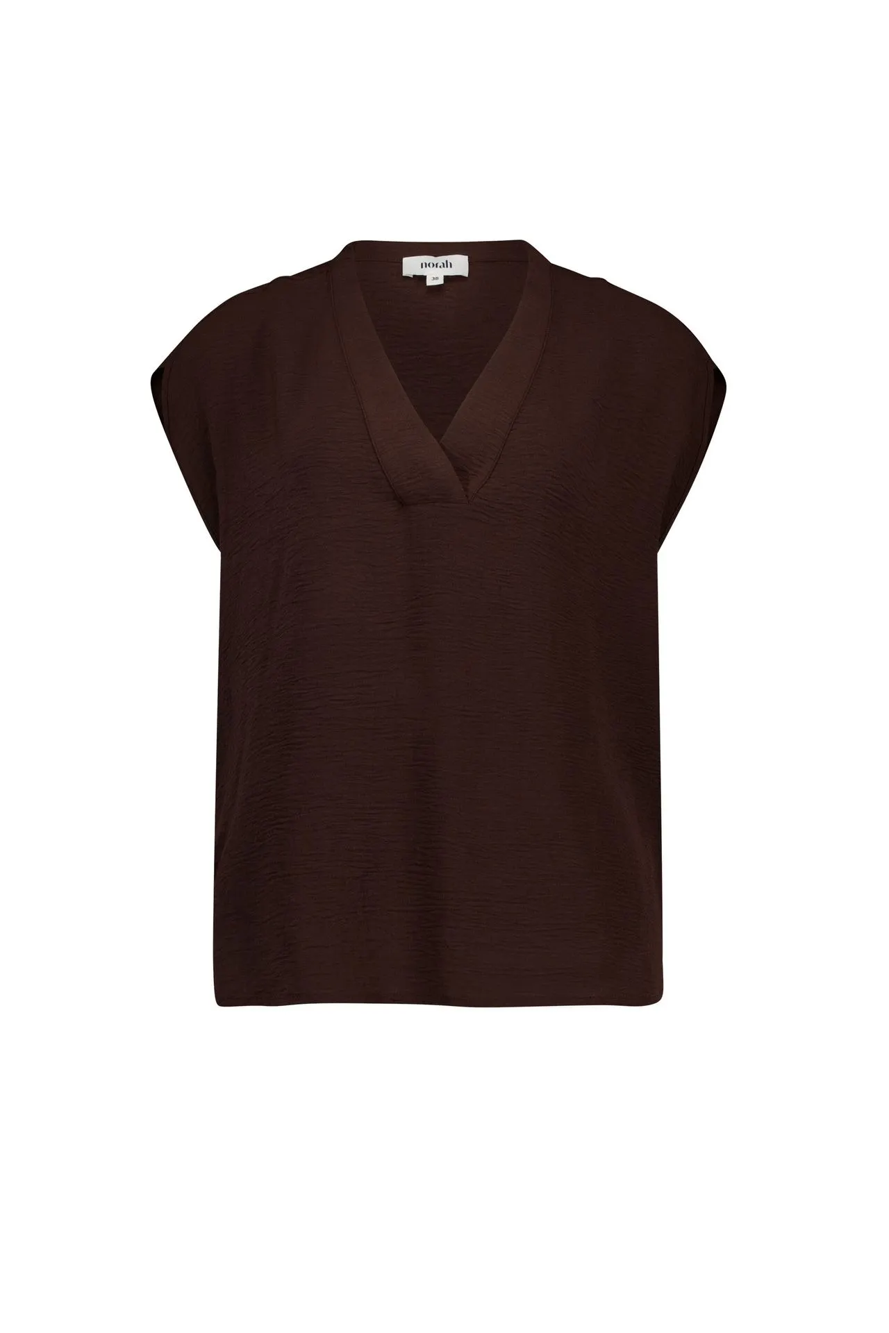 Bruine blouse met V-hals