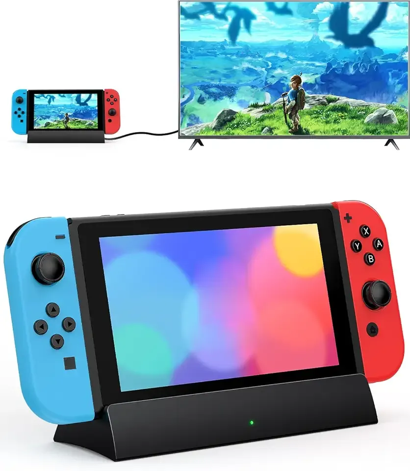 TV Docking Station for Switch and Switch OLED, Dock Station with 4K 1080P HDMI and USB 3.0 Port, Replacement for Official Switch Dock (Dock Only)