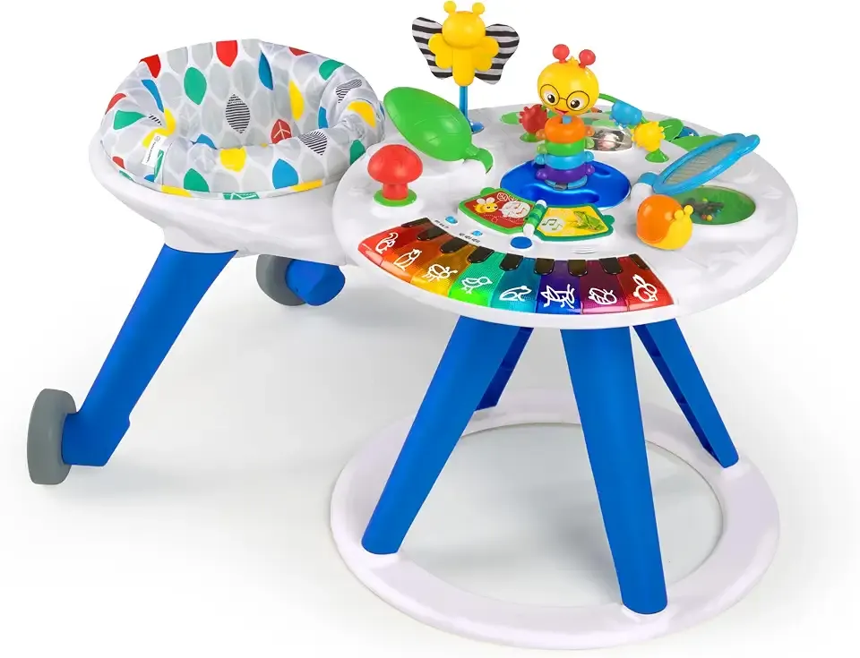 Baby Einstein 4-in-1 Activity Center & Walker with Piano, Age 6M+ | 4 ways to grow: walker, discovery table, art table & floor play—entertains babies 6-36 months with 15+ activities