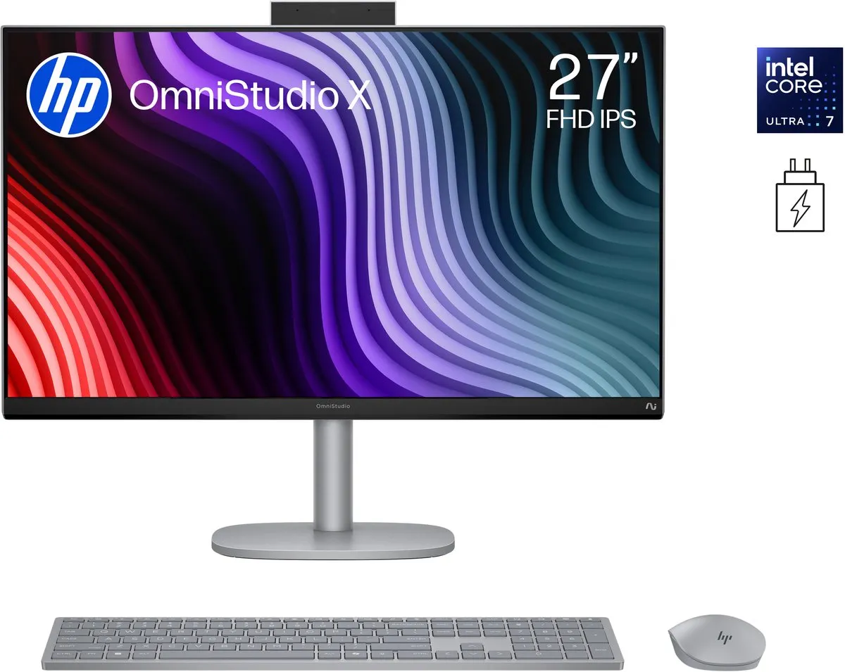 HP OmniStudio X AI All in One PC - NGAI 27-cs1750nd - Intel Core Ultra 7 - Full HD - 16 GB DDR5 RAM - 512 GB SSD - 27 inch - Windows 11 Pro