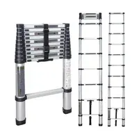 Escalera 3.8 m 13 P Telescópica Desplegable Altura Ajustable 150 kg Genérico