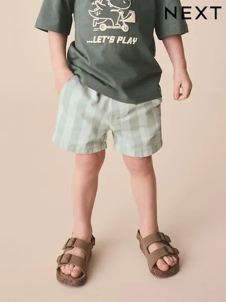 Mint Green Stripe Pull On Shorts (3mths-7yrs)