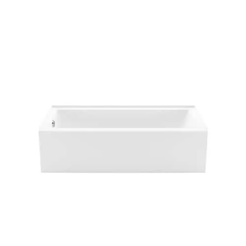 Bosca Access 60-inch L x 30-inch W x 16-inch H Acrylic Alcove Bathtub with Certified Anti-Slip Floor & Above-The-Floor-Rough, Left Drain