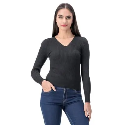 Suéter Mxstaza Mujer Manga Larga Cuello En V