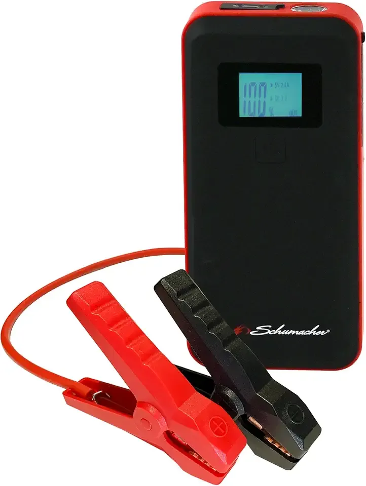 Schumacher Electric 1000 Peak Amp 12V Portable Lithium Car Battery Jump Starter & Power Pack - Lithium Ion Jump Box - with USB Charging & LED Emergency Light - SL1639