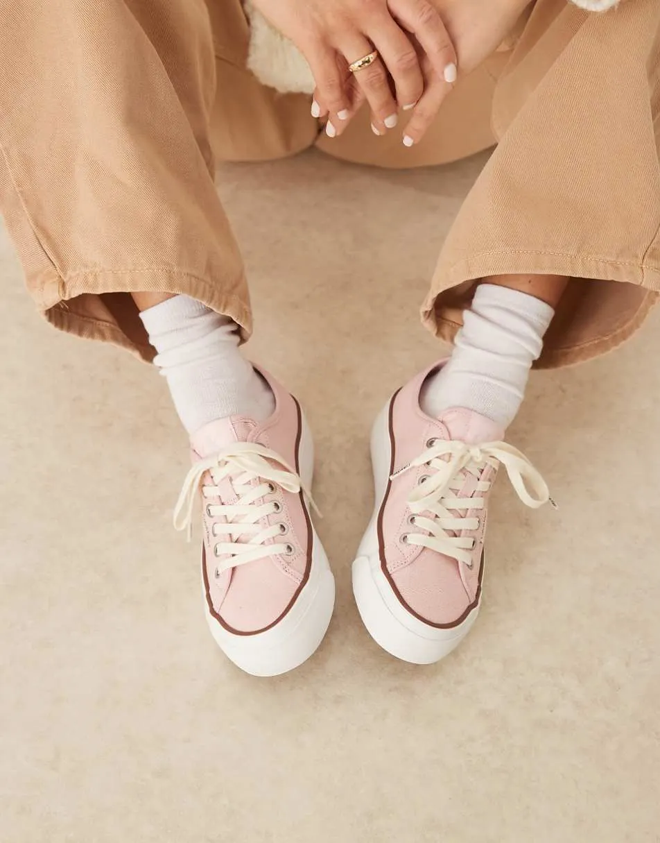 Calvin Klein vulc flatform canvas trainers in pink