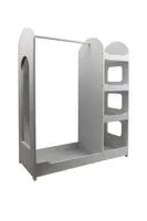 Kindergarderobe aus Holz mit Spiegel, ca. 93 x 39 x 112,5 cm - Weiß