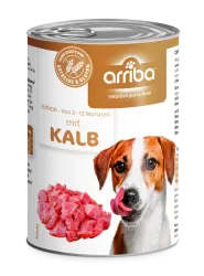 arriba Junior mit Kalb für Hunde 6 x 400 g