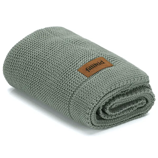 Fillikid | Strikket babyteppe | 80 x 100 cm | Green