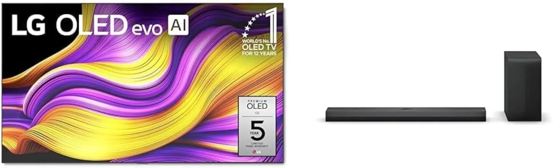LG 97-Inch Class OLED evo AI 4K G5 Series Smart TV (OLED97G5WUA, 2025) S70TY 3.1.1-Channel QNED TV Matching Soundbar Bundle