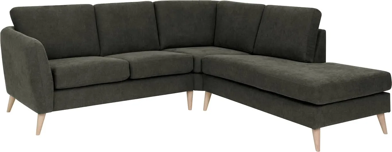 Sone høy hjørnesofa Modulsofa. 2 seter + hjørne + åpen ende i stoff Bloq, armlene W2.