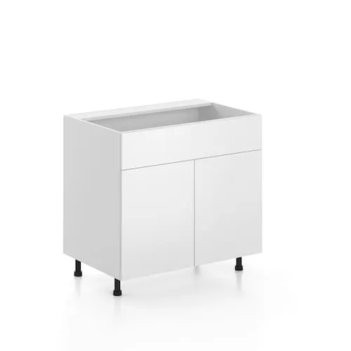 Alexandria 36 in. W x 35 H x 24 D Ready to Assemble Kitchen 2-Door Sink Base Cabinet, White