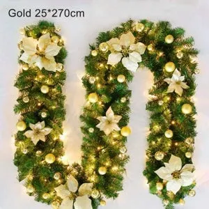 Guirnalda navideña con luces, guirnaldas navideñas preiluminadas con temporizador Guirnaldas navideñas iluminadas para exteriores con cadena de luces