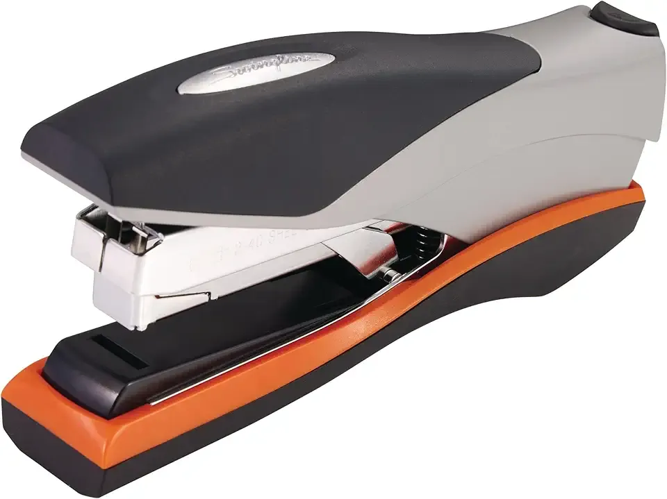Swingline Stapler, 40 Sheet Capacity, Optima 40, Jam Free, Reduced Effort, Soft Grip, Metal, Orange and Gray (87845)