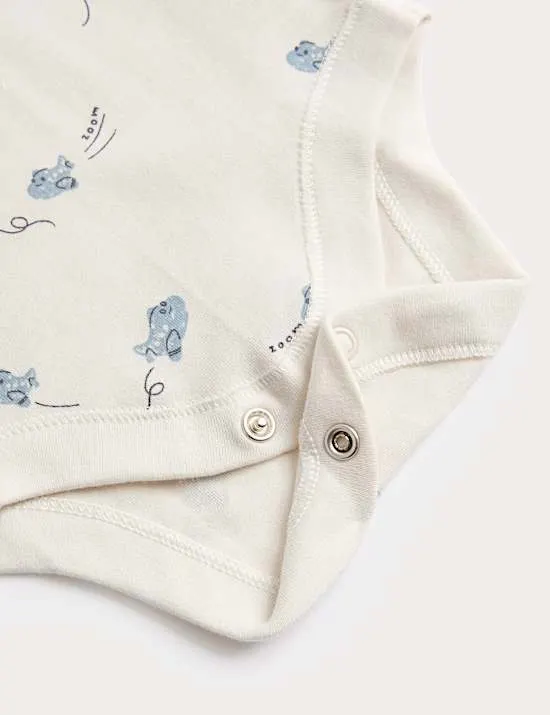 7 Pack Pure Cotton Plane Bodysuits (5lbs-3 Yrs)