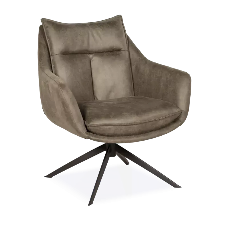 Draaifauteuil Vinz - pocketvering - microleder Oxx Forest - OP=OP!