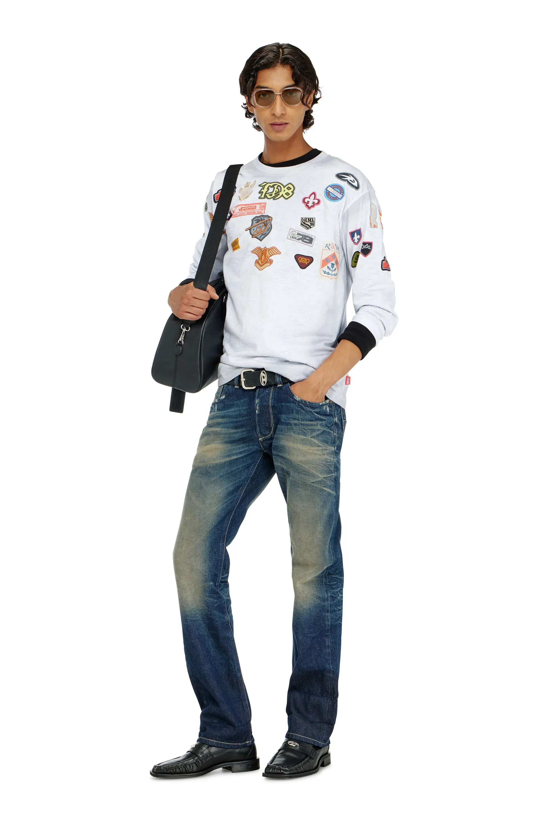 Long-sleeve T-shirt with all-over patches print