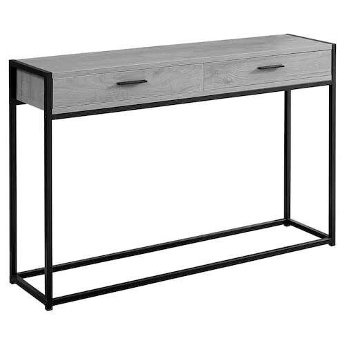 Monarch Specialties Accent Table, Console, Entryway, Narrow, Sofa, Storage Drawer, Living Room, Bedroom, Metal, Grey