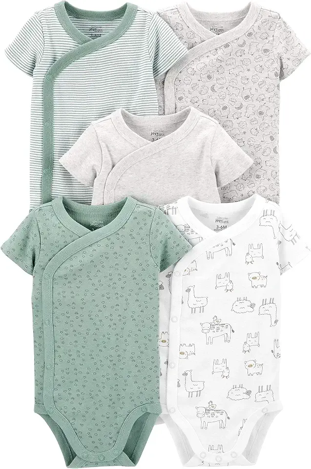 Unisex Baby 5-pack Side Snap Short-sleeve Bodysuit
