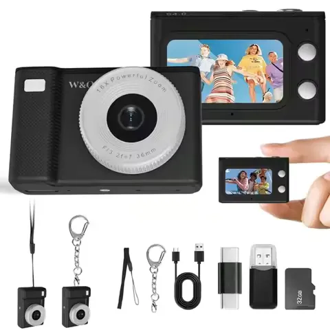 Mini Camera 1080P HD Video Recorder - Keychain Digital Video Camera with 32GB Card and Long Battery Life, Ultra-Portable Mini Camera for Travel/Vlog/Night Shooting, Supports Time-Lapse Shooting, Video Recording