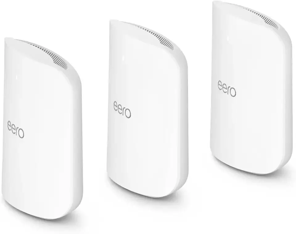 Amazon eero Max 7 mesh wifi system (newest model) - Supports internet plans up to 10 Gbps, Coverage up to 7,500 sq. ft., Connect 750+ devices, 3-pack