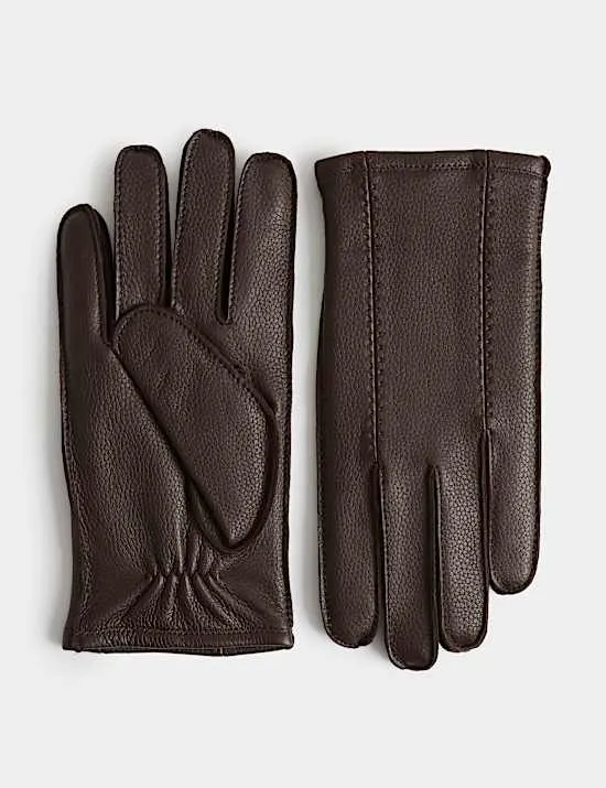 Leather Cashmere Lined Gloves