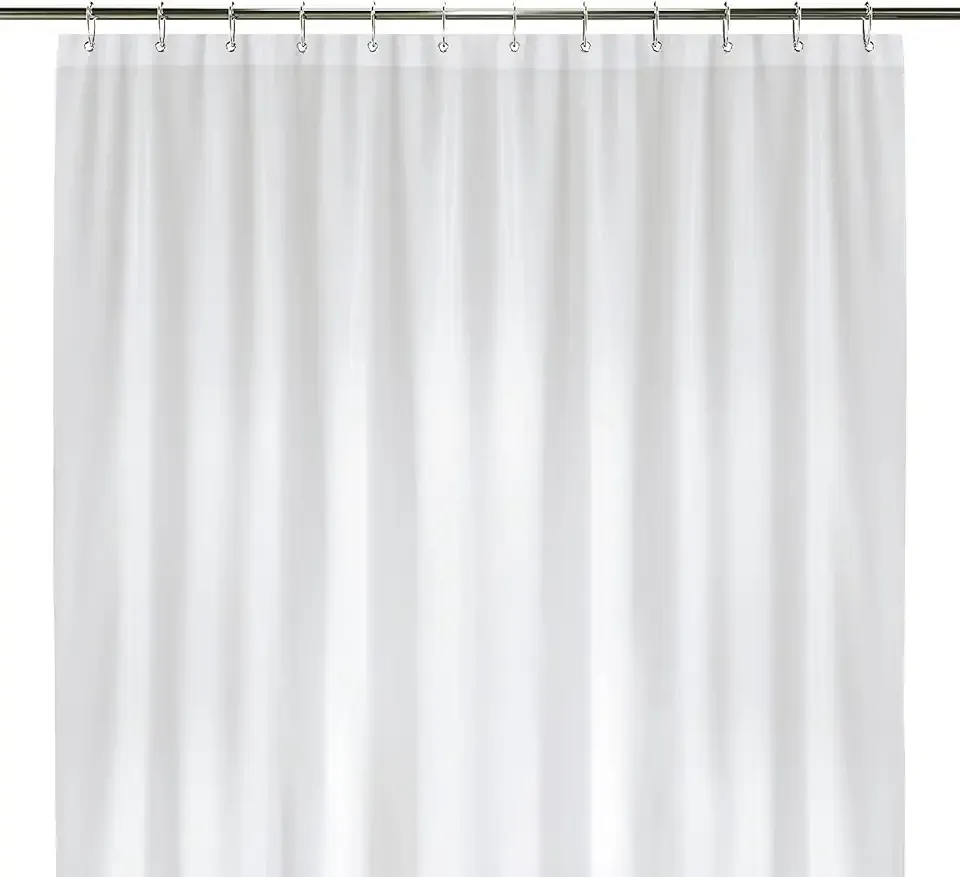 LiBa Waterproof Plastic Shower Curtain - Bathroom Shower Curtain Premium PEVA Non-Toxic with Rust Proof Grommets White 8G Heavy Duty Bathroom Accessories 72x72 - White