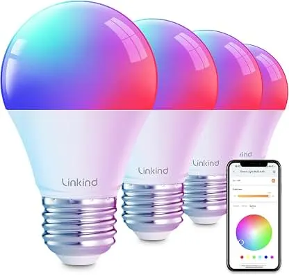 Linkind Smart Light Bulbs, Work with Alexa, Google Home, Ai…