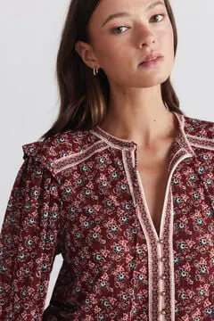 Blusa estampada volantes