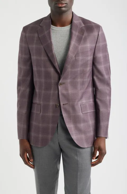 Peter Millar Hartford Classic Fit Russet Check Wool Twill Sport Coat
