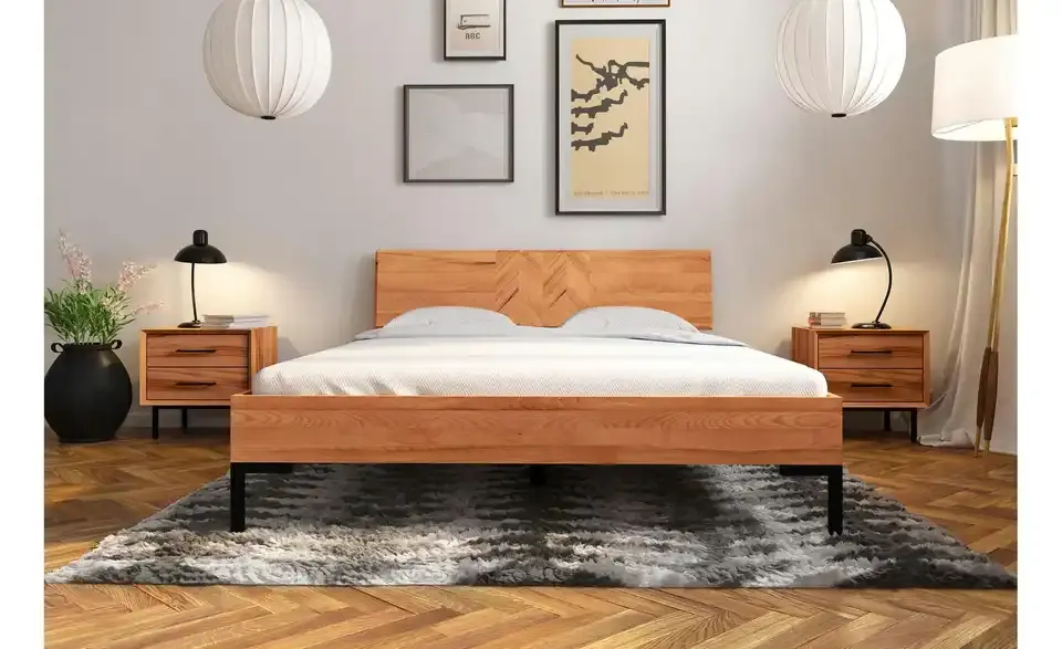 Massivholzbett mit Holzkopfteil Clara