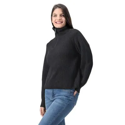 Suéter Mxstaza Mujer Cerrado con Cuello Tipo Polo