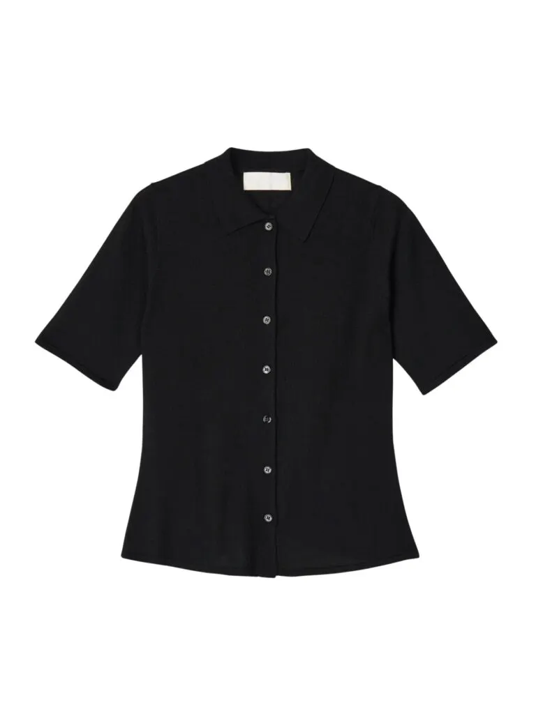 Button Down Knit Tee - Sort