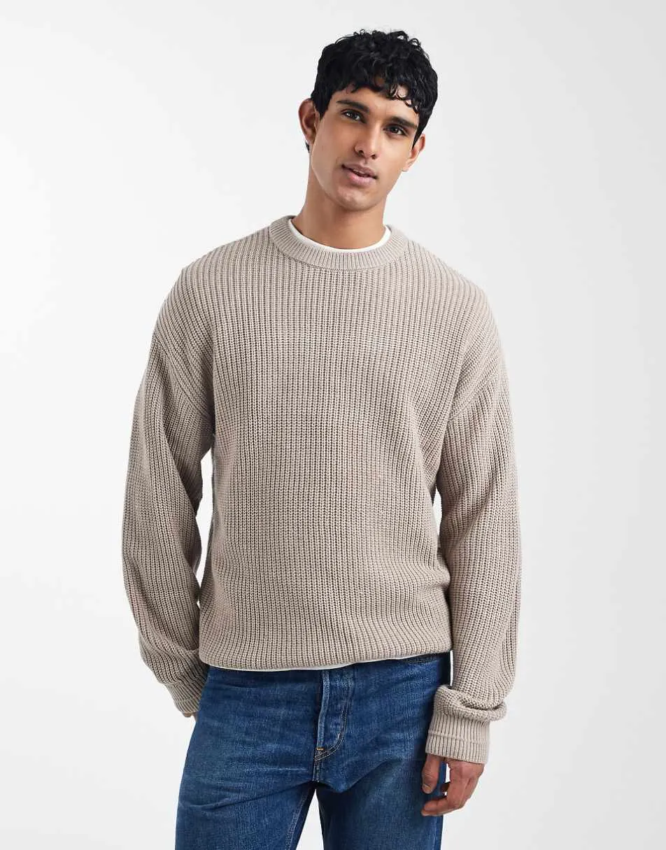 Jack & Jones oversize jumper in beige
