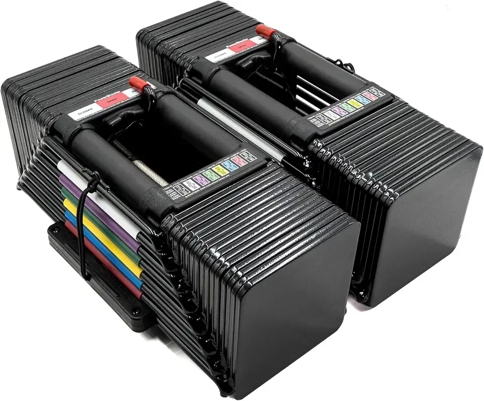 PowerBlock Elite USA 90 Pound Adjustable Dumbbells, Sold in Pairs, 5-90 lb.