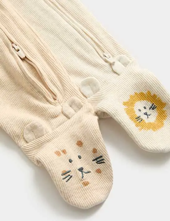 2er-Pack Schlafanzug mit hohem Baumwollanteil mit stilisierten Tiermotiven (Baby bis 3 J.)