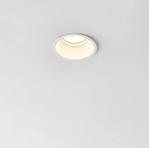 Downlight empotrable blanco redondo cepillado compatible con bombilla GU10 MIALUZ ø7.4 cm IP20 - Foco empotrable ojo de buey para techos