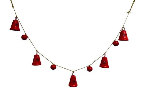 Enchanted Forest® 4'9" Red Metal Bell Garland