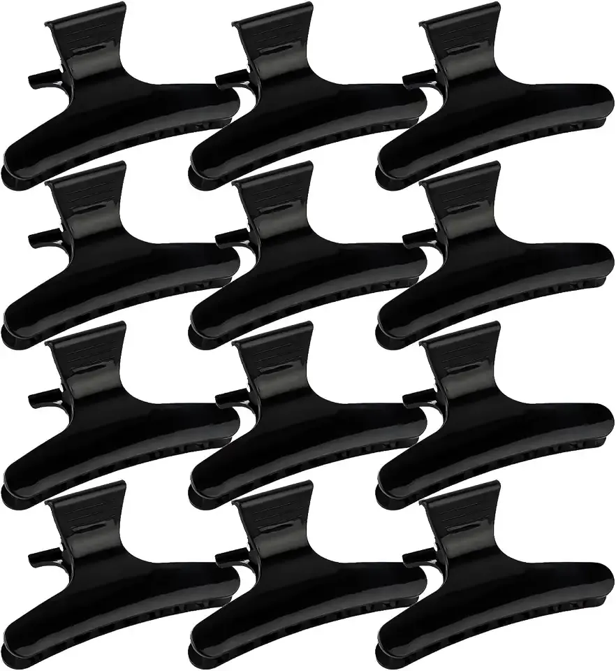 Ondder Hair Clips for Styling Sectioning Black Butterfly Hair Clips Clamps Claws Pro Salon Hair Clips for Cutting, Styling, Sectioning, Coloring Hair styling Clips Butterfly Clips Hair Accessories for